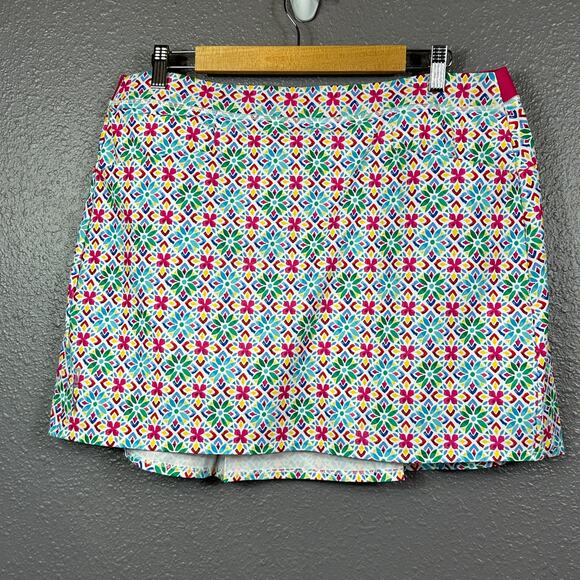 Ralph Lauren RLX Golf Tennis Skirt XL Modern Floral Stretch Skort